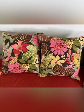 Boho Jungle Pillows P Kaufman jungle fever set  of 2 down inserts 22”